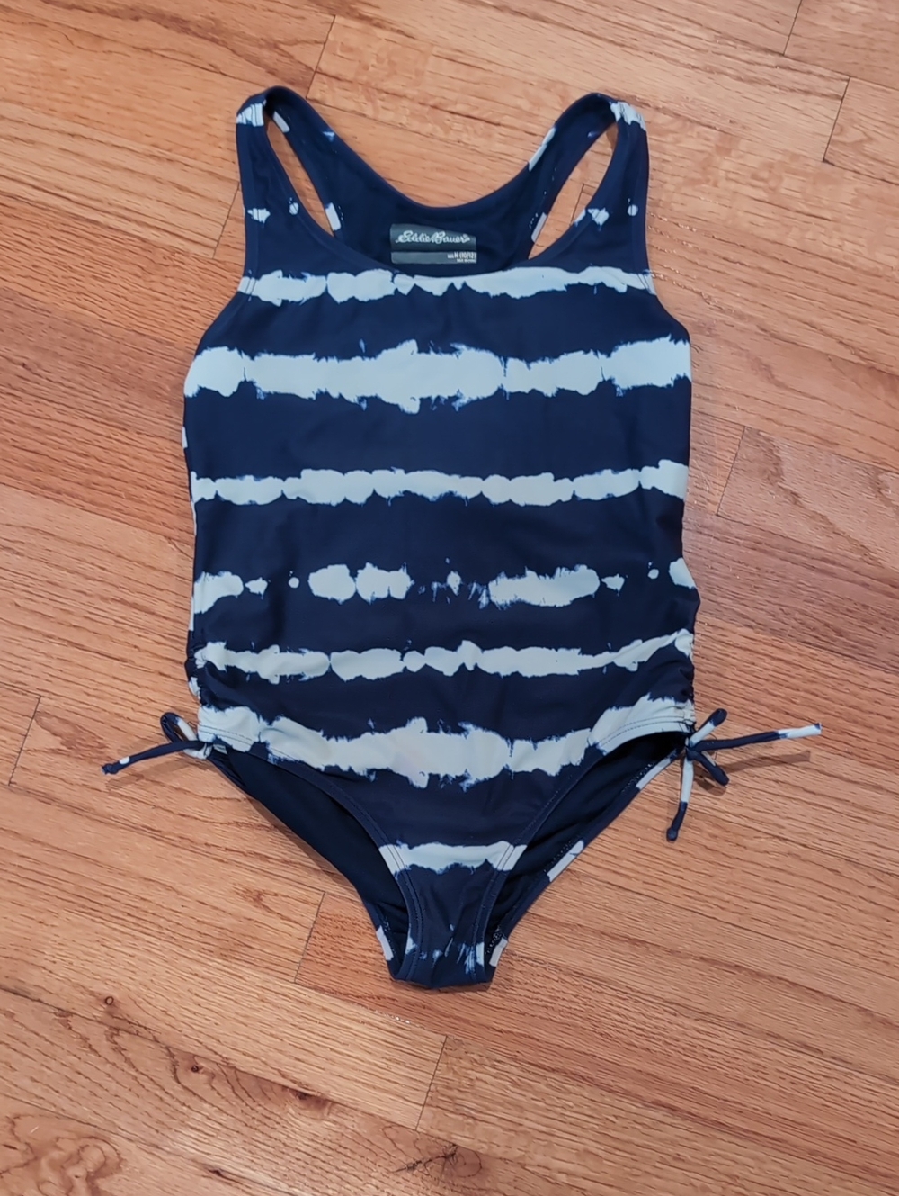 Eddie Bauer Navy and Light Blue Tie-Dye One-Piece Swimsuit